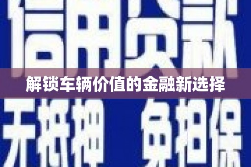泾川解锁车辆价值的金融新选择