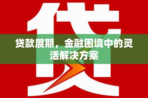 泾川贷款展期，金融困境中的灵活解决方案