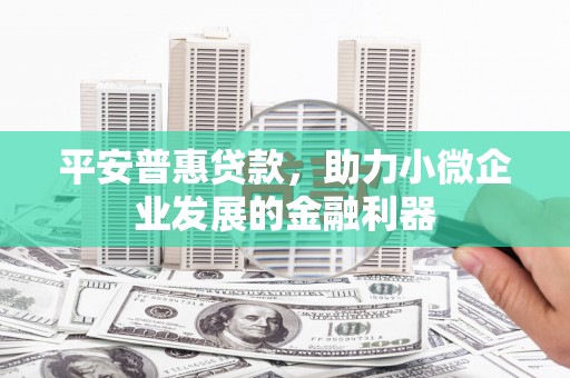 泾川平安普惠贷款，助力小微企业发展的金融利器