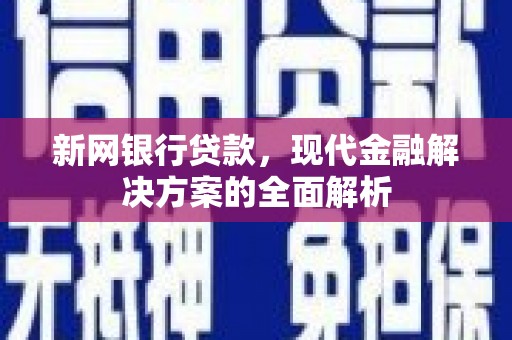 泾川新网银行贷款，现代金融解决方案的全面解析