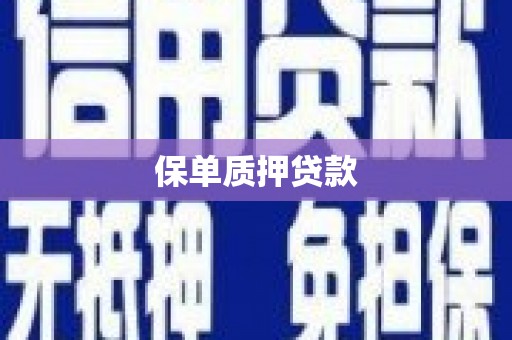 泾川保单质押贷款