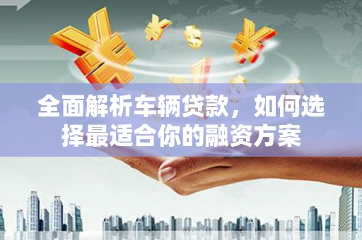 泾川全面解析车辆贷款，如何选择最适合你的融资方案